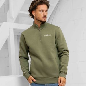 24 Uomo Club Half Zip Sweater Heren Army